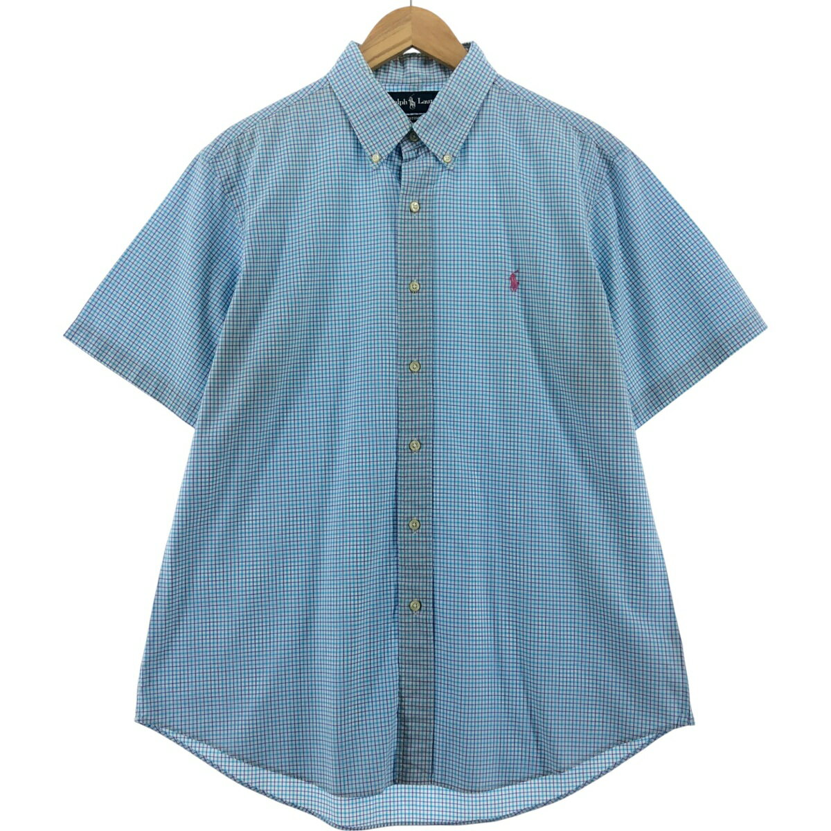 Rakuten - 古着 ラルフローレン Ralph Lauren CUSTOM FIT 半袖 ボタンダウン チェックシャツ メンズL相当 /eaa536072 【中古】 【250407】 【SS2603_10】