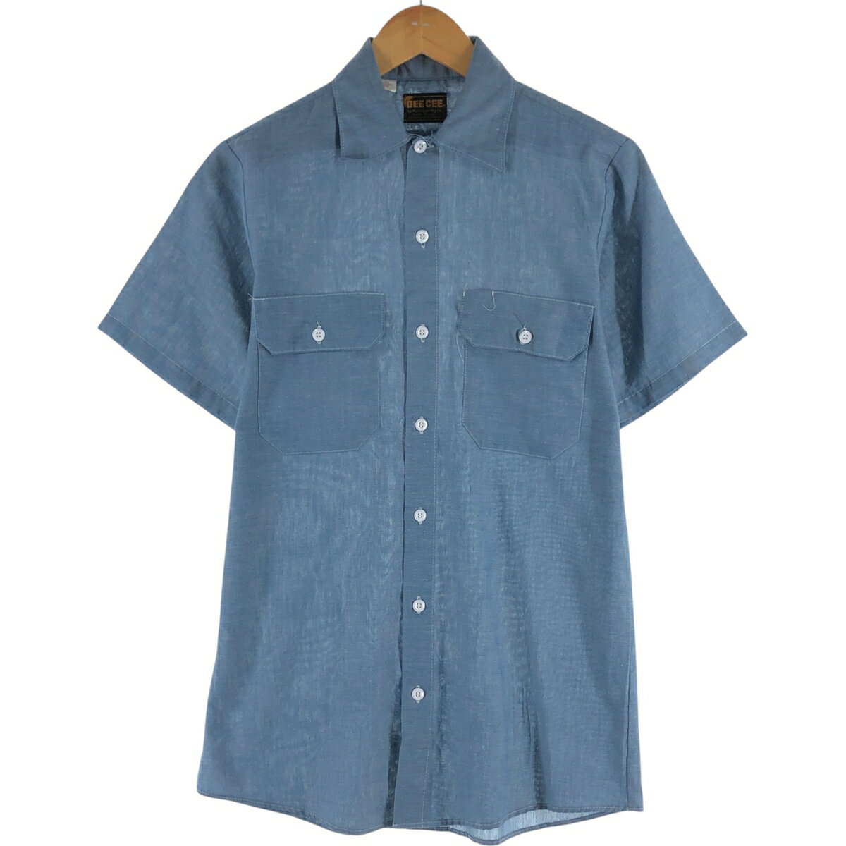 格纹衬衫 - 古着 70'S DEE CEE 半袖 シャンブレーシャツ USA製 メンズS相当 ヴィンテージ /eaa536411 【中古】 【250419】 【SS2603_50】