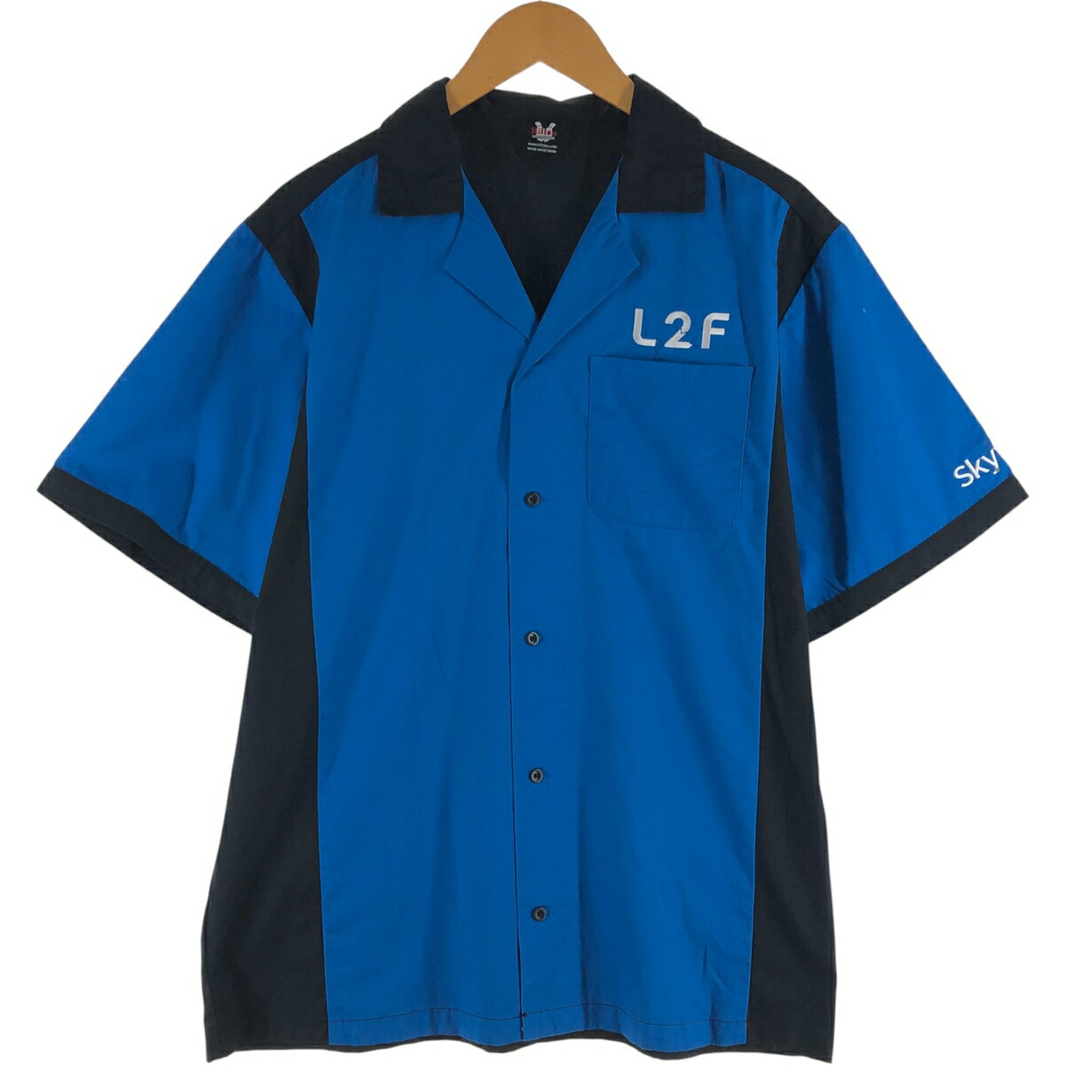 古着 ヒルトン HILTON オープンカラー ツートン ボウリングシャツ メンズM相当 /eaa536428 【中古】 【250418】