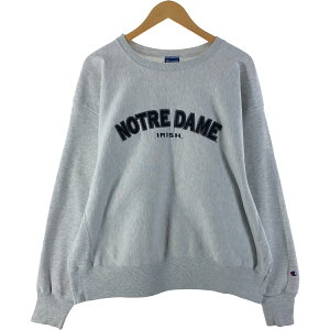古着 チャンピオン Champion REVERSE WEAVE リバースウィーブ NOTRE DAME ノートルダム大学 カレッジスウェットシャツ トレーナー メンズXL相当 /eaa536732 【中古】 【250411】