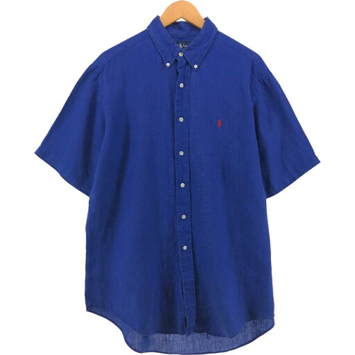 古着 ラルフローレン Ralph Lauren CLASSIC FIT 半袖 リネン ボタンダウンシャツ メンズL相当 /eaa537223 【中古】 【250419】 古着 ラルフローレン Ralph Lauren CLASSIC FIT 半袖 リネン ボタンダウンシャツ メンズL相当 /eaa537223 【中古】 【250419】