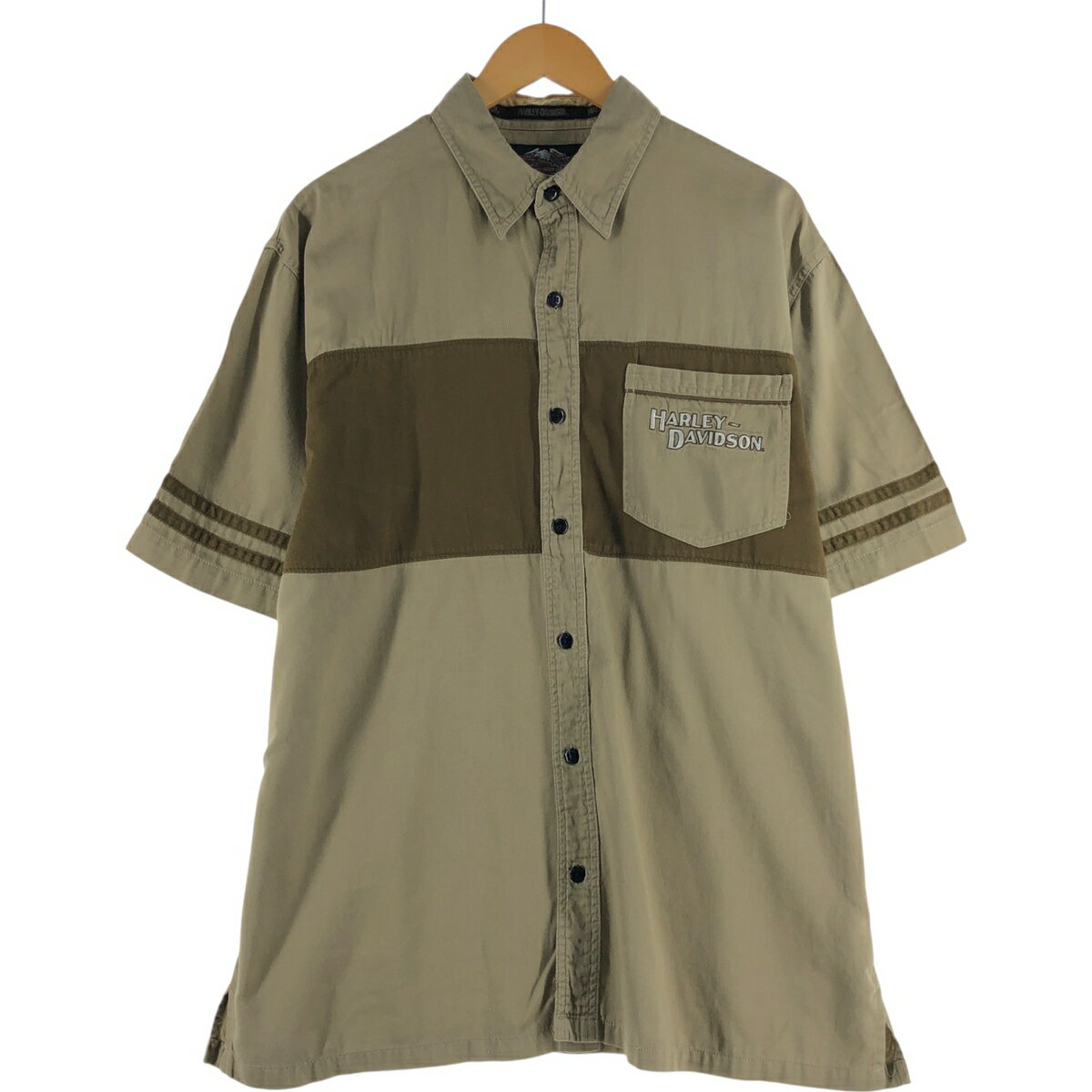 古着 ハーレーダビッドソン Harley-Davidson バックプリント 半袖 ワークシャツ メンズL相当 /eaa537638 【中古】 【250412】