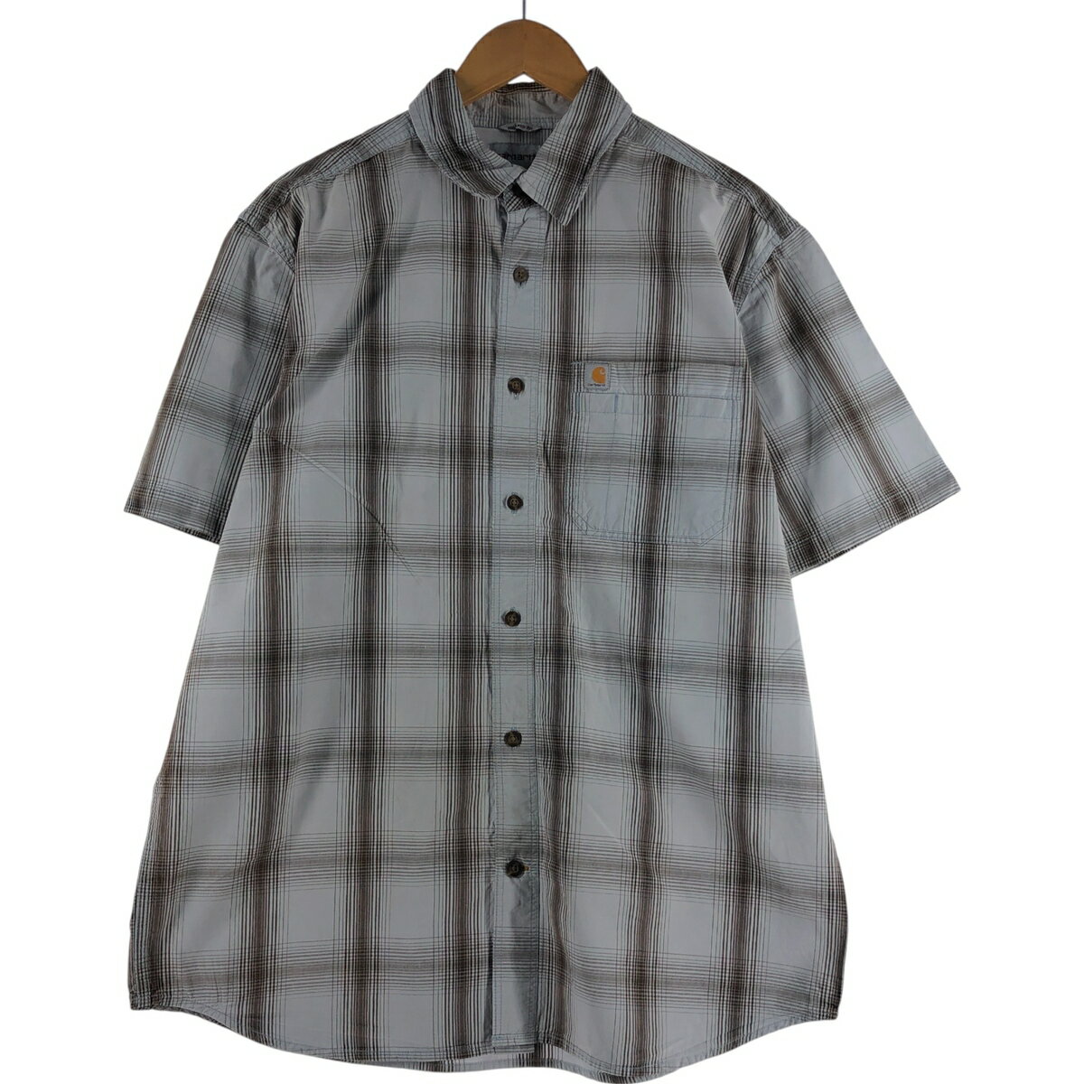 工作衬衫 - 古着 カーハート Carhartt RELAXED FIT チェック柄 半袖 ワークシャツ メンズL相当 /eaa537641 【中古】 【250412】 【SS2603_10】