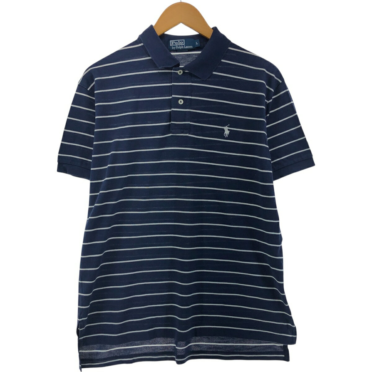 樂天商城 - 古着 ラルフローレン Ralph Lauren POLO by Ralph Lauren 半袖 ボーダー ポロシャツ メンズL相当 /eaa538000 【中古】 【250427】 【SS2603_10】