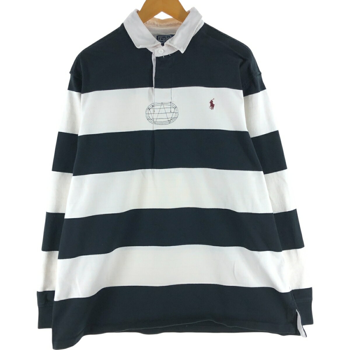 古着 ラルフローレン Ralph Lauren POLO by Ralph Lauren ボーダー柄 長袖 ラガーシャツ メンズXL相当 /eaa538009 【中古】 【250502】