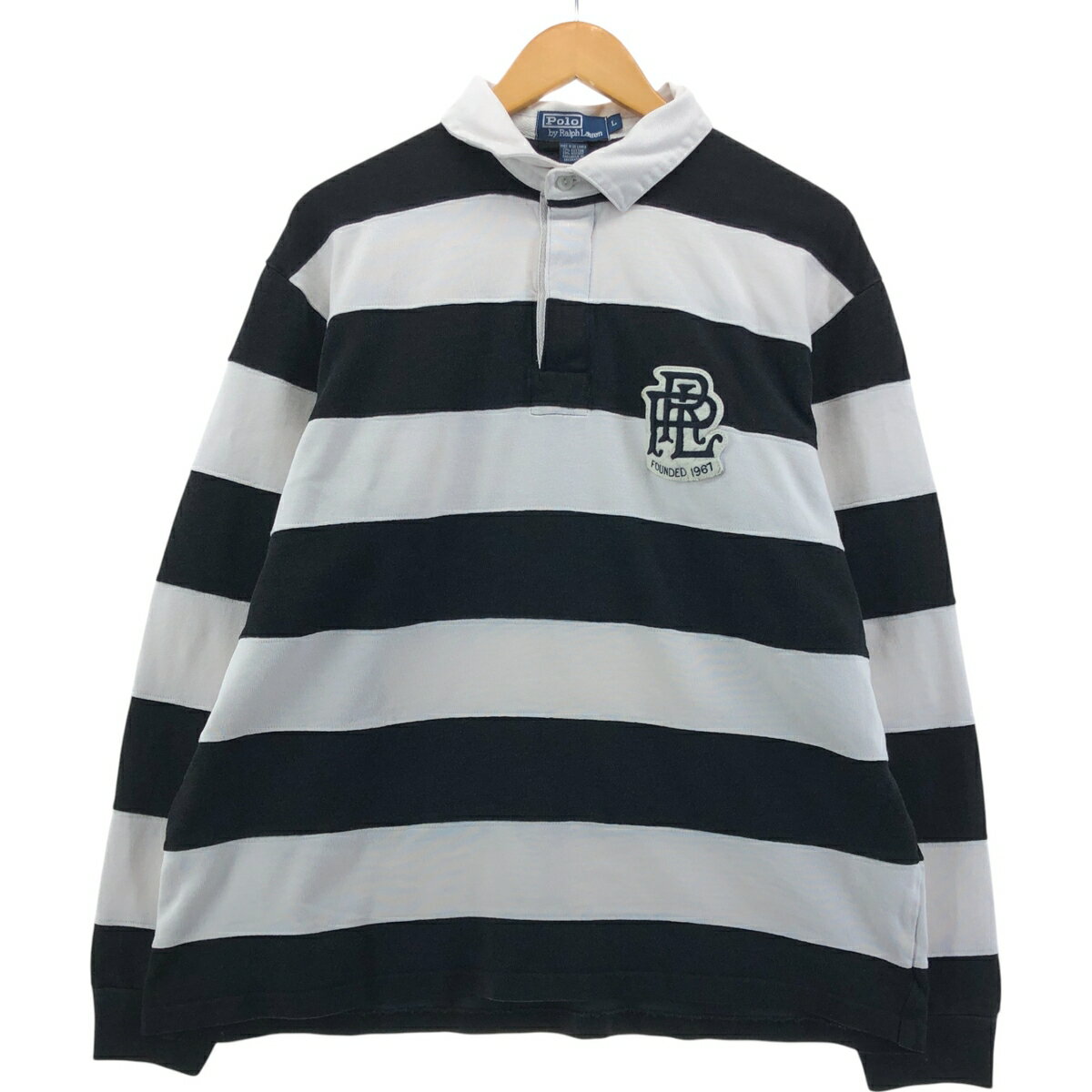 古着 ラルフローレン Ralph Lauren POLO by Ralph Lauren ボーダー柄 長袖 ラガーシャツ メンズL相当 /eaa538021 【中古】 【250428】