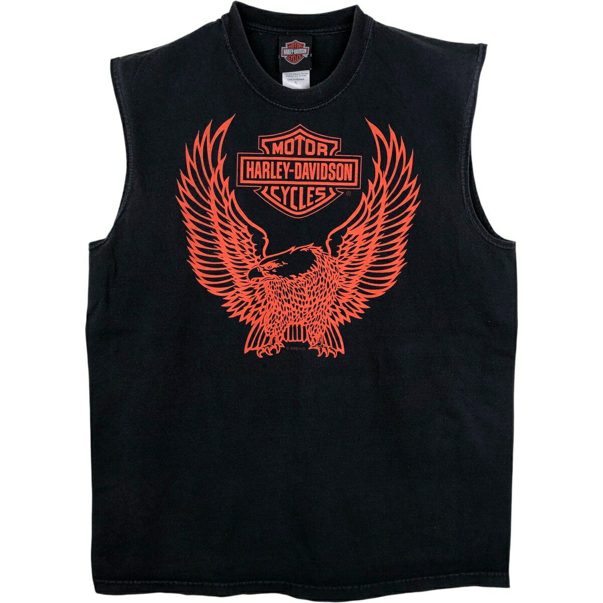 Rakuten - 古着 ハーレーダビッドソン Harley-Davidson 鷲柄 イーグル柄 モーターサイクル バイクTシャツ USA製 メンズL相当 /eaa538598 【中古】 【260221】 ブラック系 春夏秋