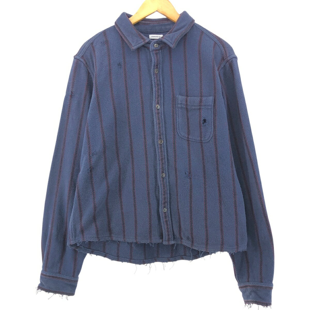 乐天商城 - 古着 00'S ギャップ GAP STAND FIT ストライプ柄 長袖 ヘビーネルシャツ メンズL相当 /eaa538795 【中古】 【250525】【RR】