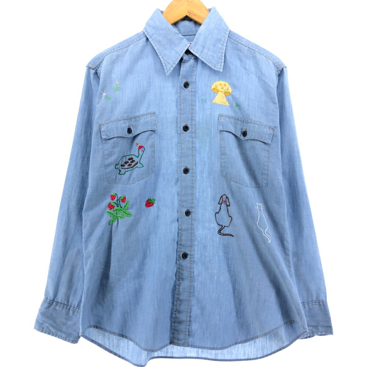 古着 70'S リーバイス Levi's 長袖 シャンブレーシャツ メンズL相当 ヴィンテージ /eaa539385 【中古】 【250419】