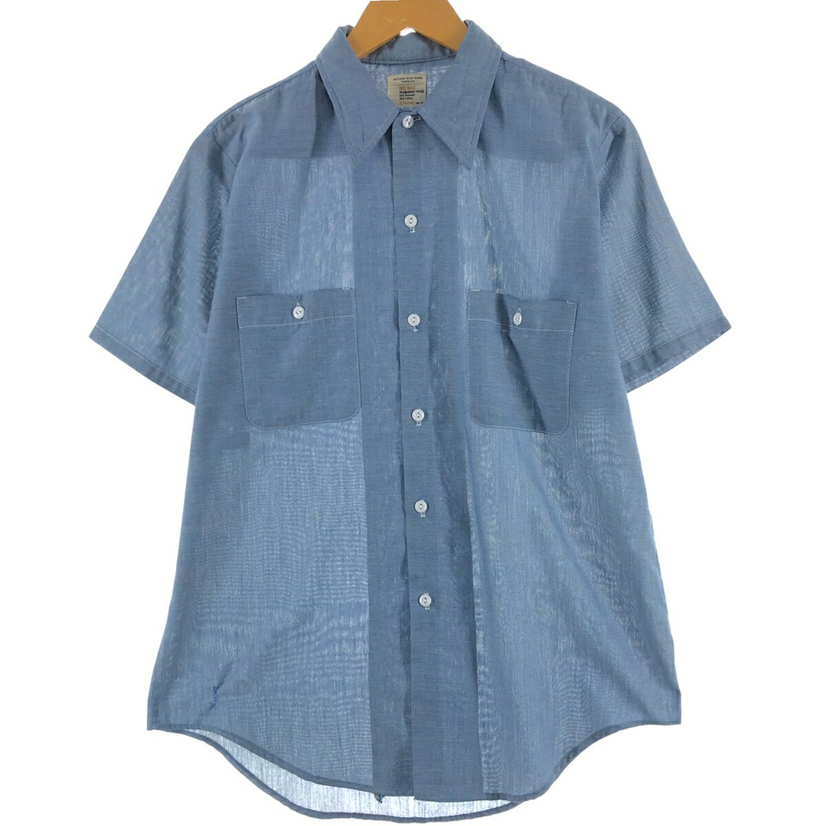 古着 70'S ジェイシーペニー J.C.Penney BIG MAC ビッグマック 半袖 ワークシャツ メンズL相当 ヴィンテージ /eaa539452 【中古】 【250508】