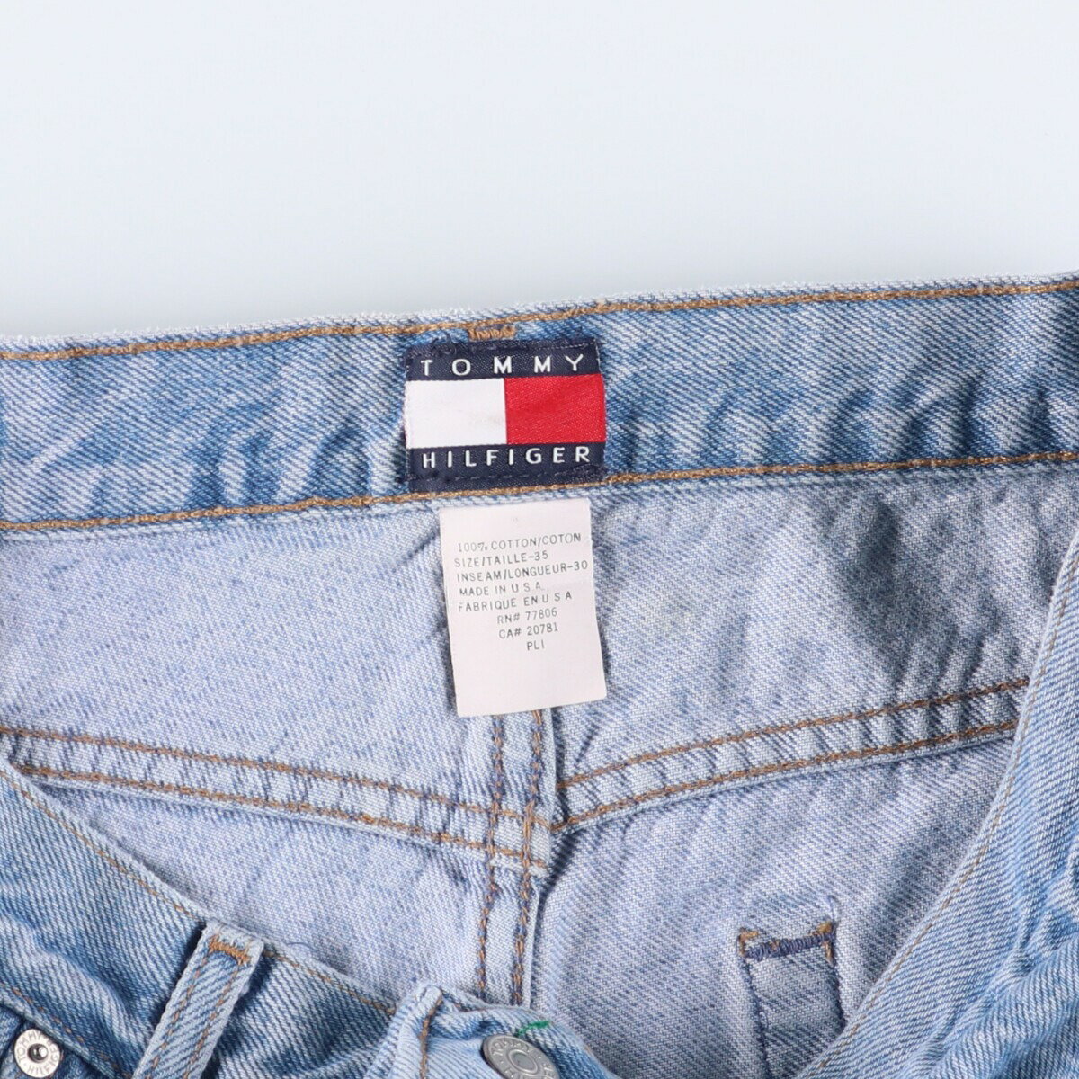 古着 90'S トミーヒルフィガー TOMMY HILFIGER テーパードデニムパンツ USA製 メンズw34相当 ヴィンテージ /eaa539590 【中古】 【250418】