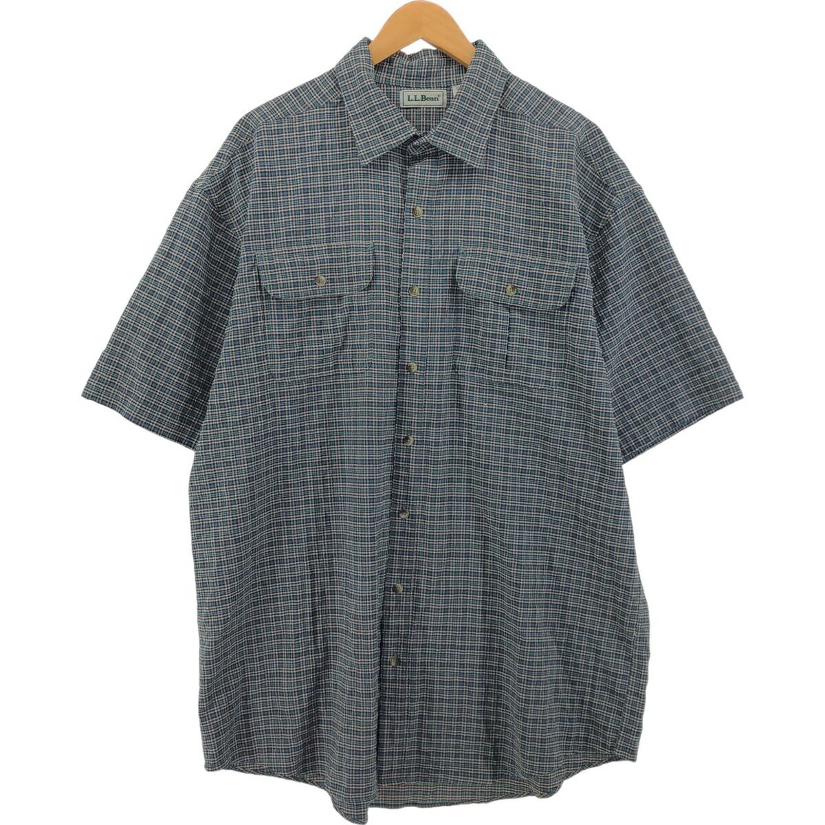 古着 70~80'S エルエルビーン L.L.Bean チェック柄 半袖 シアサッカーシャツ メンズXL相当 ヴィンテージ /eaa539669 【中古】 【250422】 【SS2509_30】