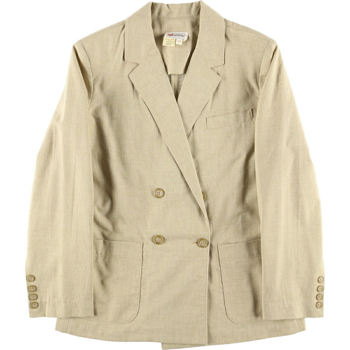 古着 80'S CRAZY HORSE ダブルブレスト テーラードジャケット レディースM相当 ヴィンテージ /eaa53984..