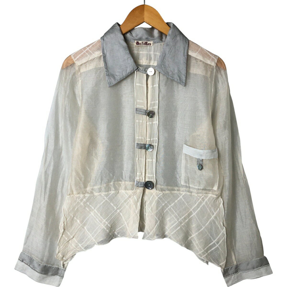 古着 NEIL&DAVID 長袖 シースルーシャツ レディースS相当 /eaa539852 【中古】 【250428】 【ADEL/アデル】 【NL2503】 【ss2601_30】