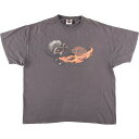 古着 ハーレーダビッドソン Harley-Davidson ファイヤーパターン ドクロ柄 スカル柄 モーターサイクル バイクTシャツ メンズXL相当 /eaa540423 【中古】 【250421】(4)