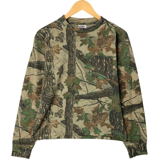 古着 ラングラー Wrangler RUGGED WEAR 迷彩柄 リアルツリーカモ ロングTシャツ ロンT メンズM相当 /eaa540511 【中古】 【250429】 【NL2503】