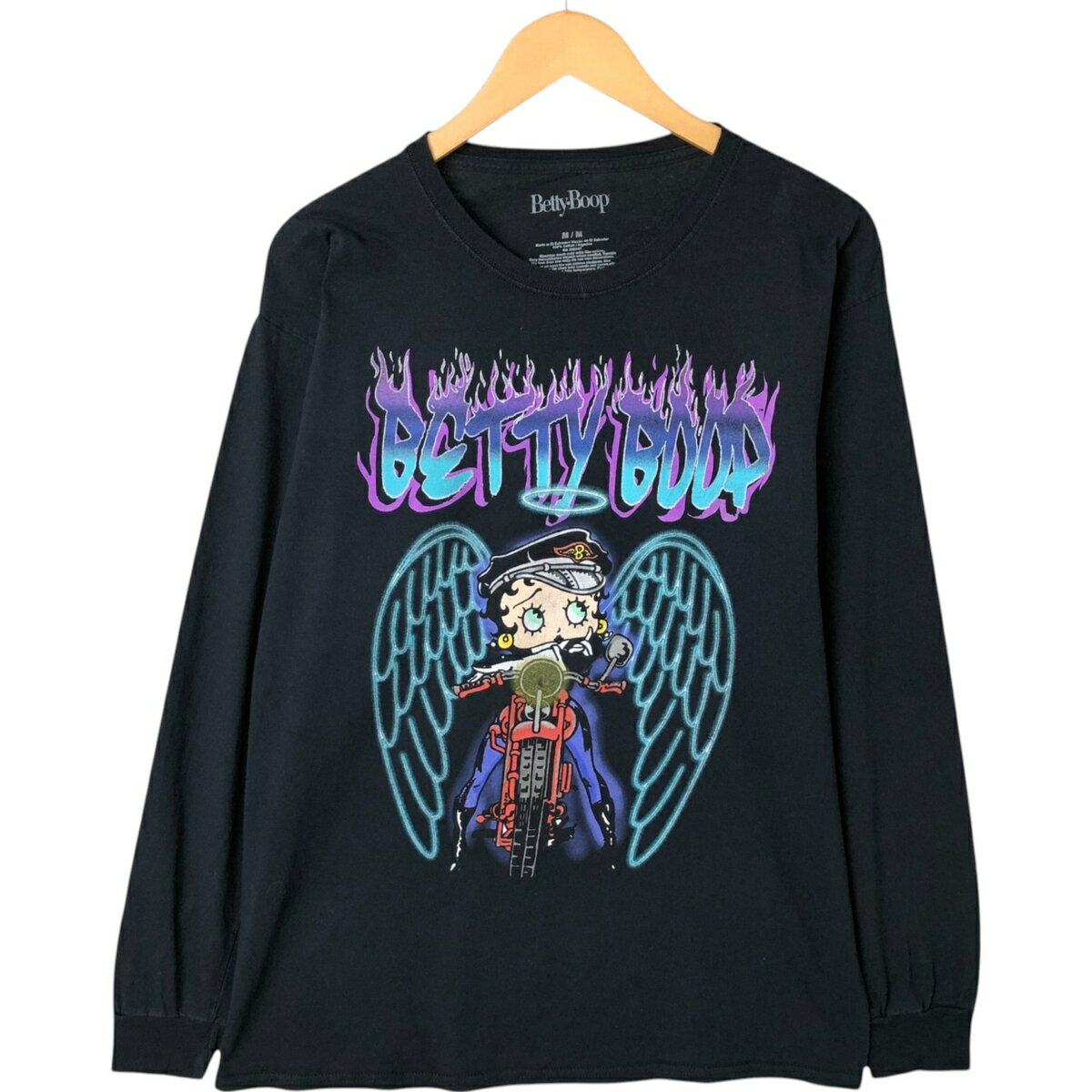 古着 BETTY BOOP ベティブープ キャラクタープリントロングTシャツ ロンT メンズM相当 /eaa540523 【中古】 【250425】 【NL2503】 【ss2601_30】