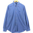 古着 ラルフローレン Ralph Lauren CLASSIC FIT クラシックフィット 長袖 ボタンダウンストライプシャツ メンズL相当 /eaa54074...