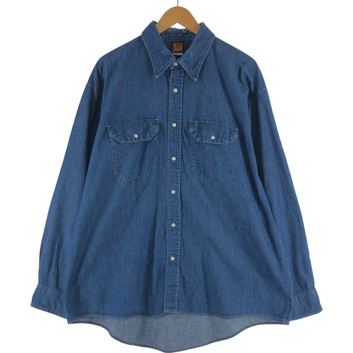 古着 80'S ビッグベン BIGBEN 長袖 デニムシャツ メンズXL相当 ヴィンテージ /eaa541051 【中古】 【250502】 【ss2601_30】