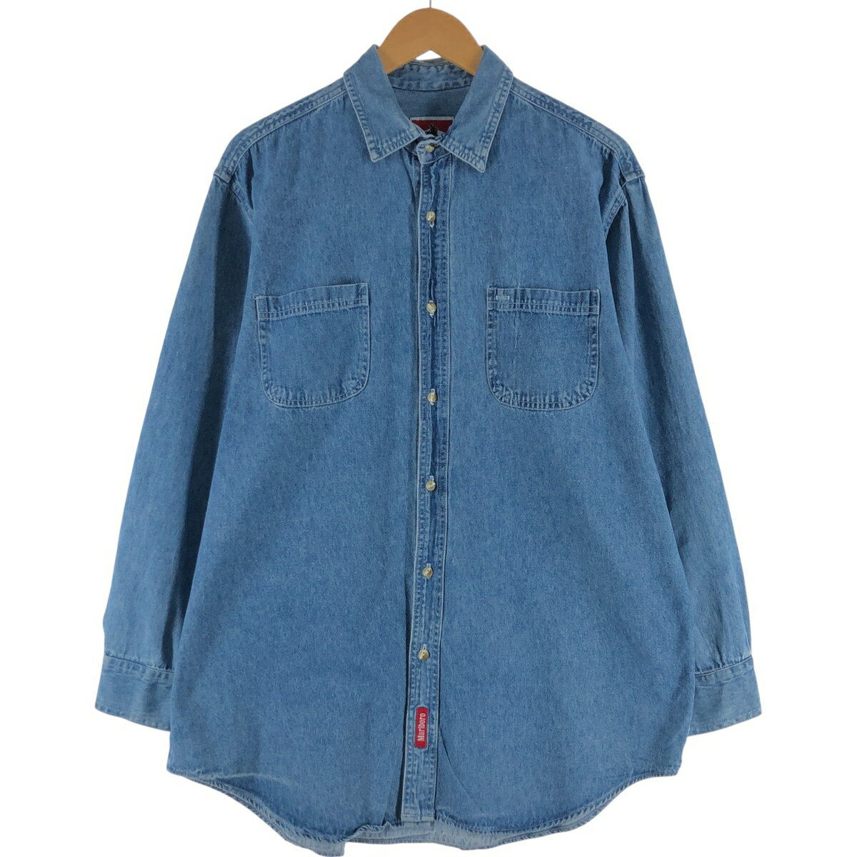 古着 90'S マールボロ Marlboro 長袖 デニムシャツ USA製 メンズL相当 ヴィンテージ /eaa541052 【中古】 【250502】