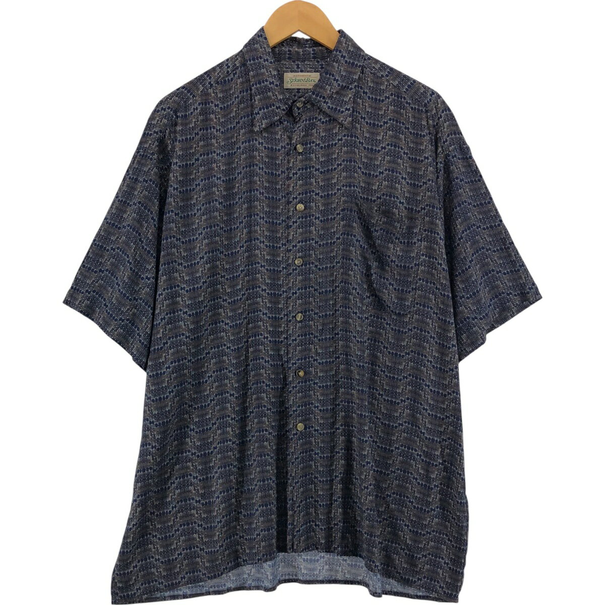 樂天商城 - 古着 セントジョンズベイ ST.JOHN'S BAY 総柄 半袖 レーヨンシャツ ボックスシャツ メンズL相当 /eaa541171 【中古】 【250504】 【SS2603_30】