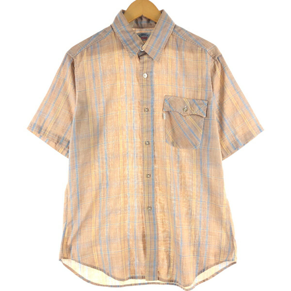 古着 70~80'S リーバイス Levi's 半袖 チェックシャツ メンズL相当 ヴィンテージ /eaa541183 【中古】 【250427】 【SS2509_30】