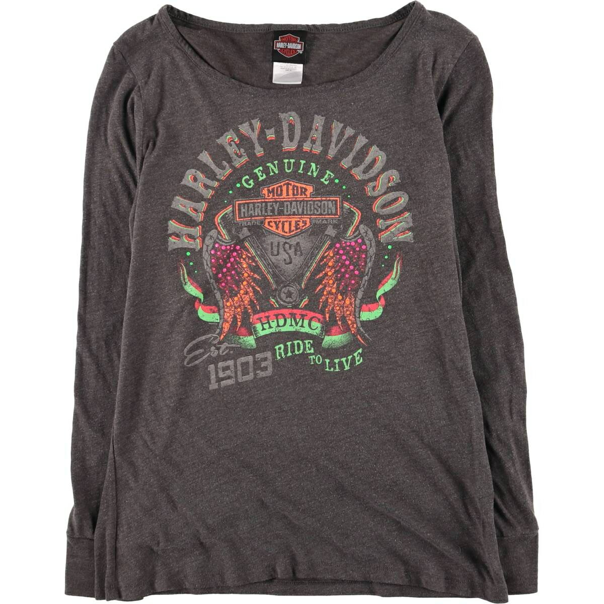 Harley-Davidson ロンT ポケット付き フレイムプリント 山田レン 2026