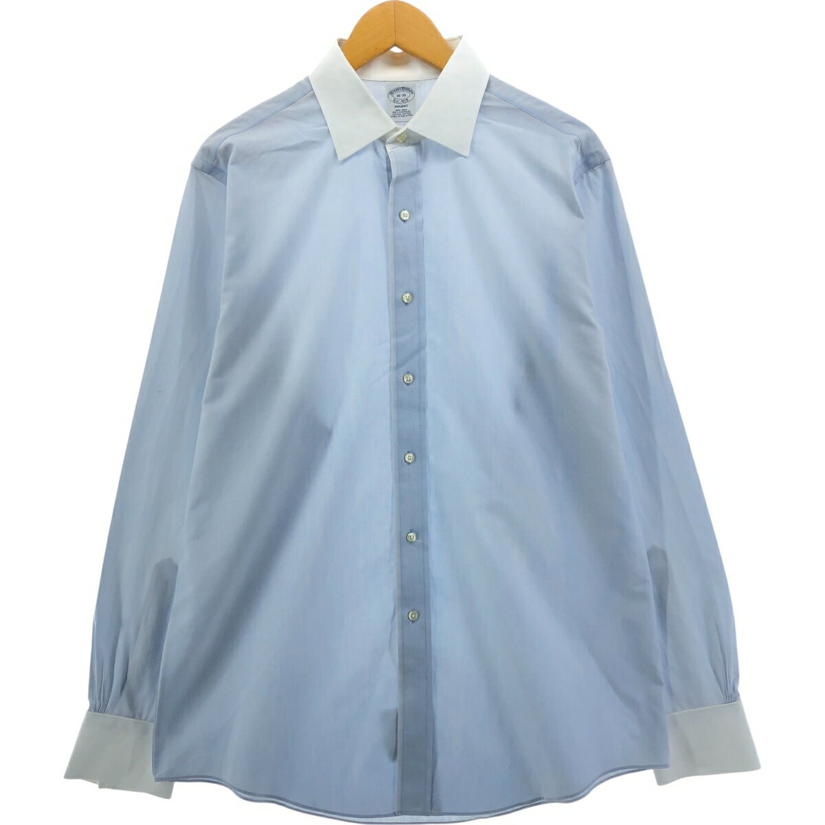 Rakuten - 古着 ブルックスブラザーズ 1818 REGENT FIT クレリックシャツ カフスシャツ 長袖 コットンシャツ メンズL相当 シャツ /eaa541704 【中古】 【250426】 【SS2603_50】