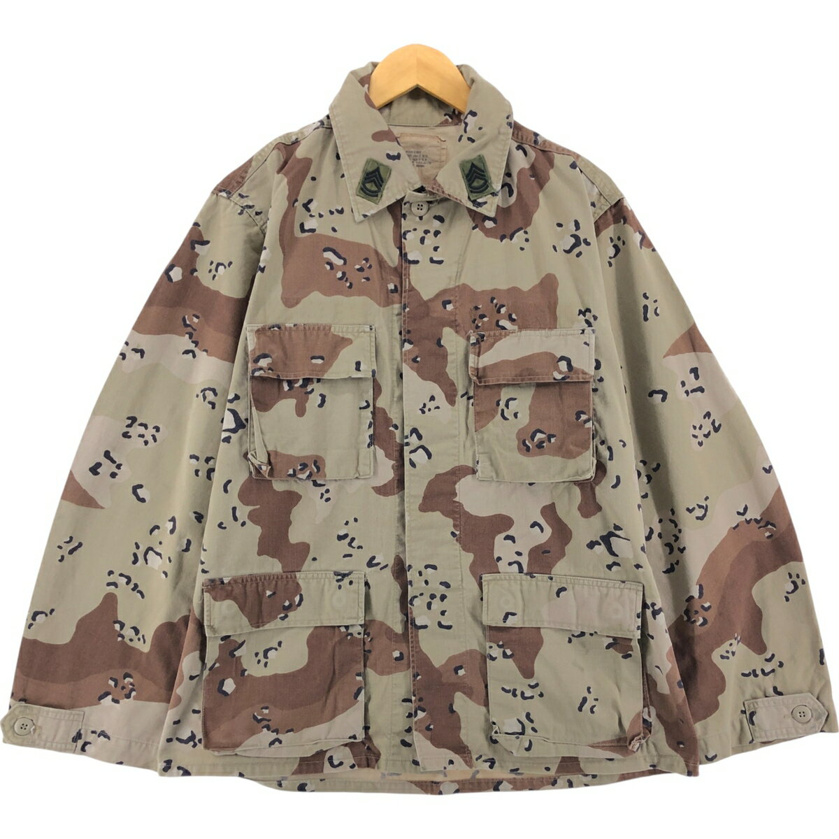 古着 米軍実品 迷彩柄 6C デザートチョコチップカモ B.D.U ミリタリージャケット USA製 MEDIUM-REGULAR..