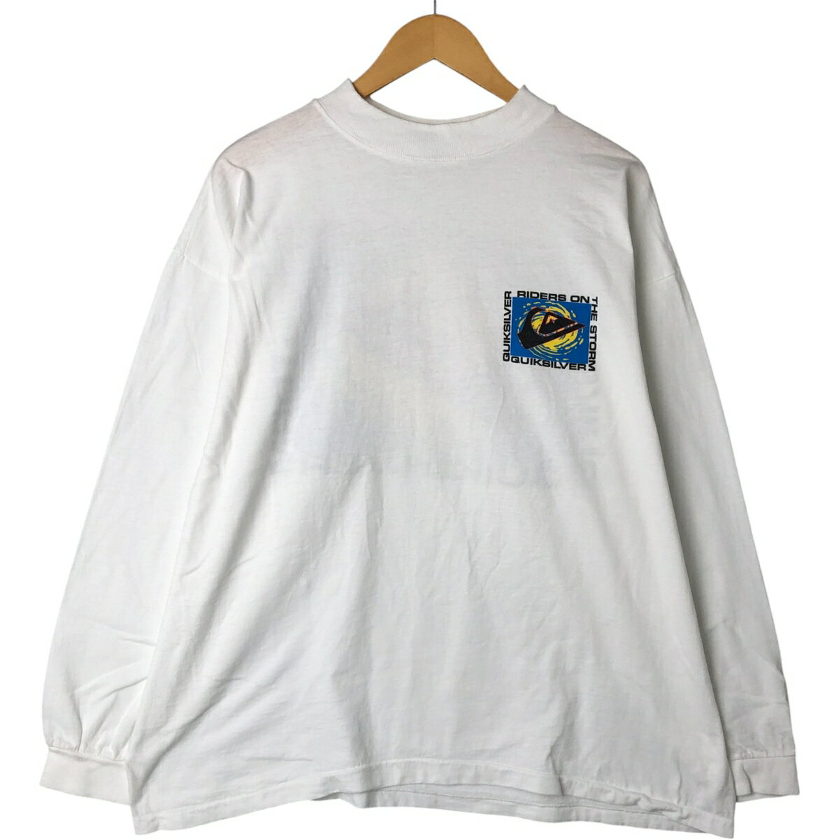 古着 90'S クイックシルバー QUIK SILVER ハイネック バックプリント ロングTシャツ ロンT USA製 メンズXL相当 /eaa542454 【中古】 【250428】 【NL2503】 【ss2601_30】
