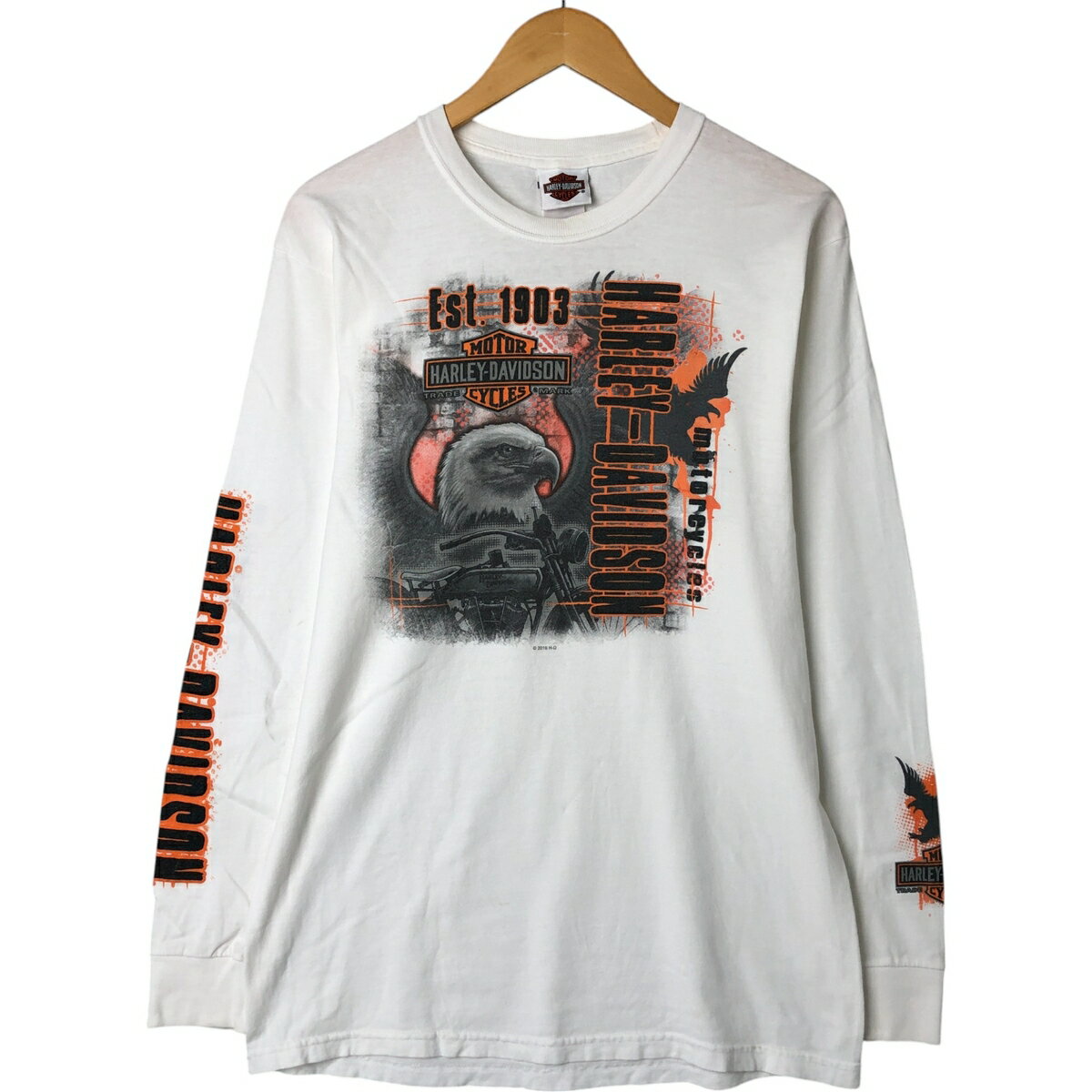 古着 ハーレーダビッドソン Harley-Davidson 鷲柄 イーグル柄 ロングTシャツ ロンT メンズM相当 /eaa542468 【中古】 【250428】 【NL2503】 【ss2601_30】