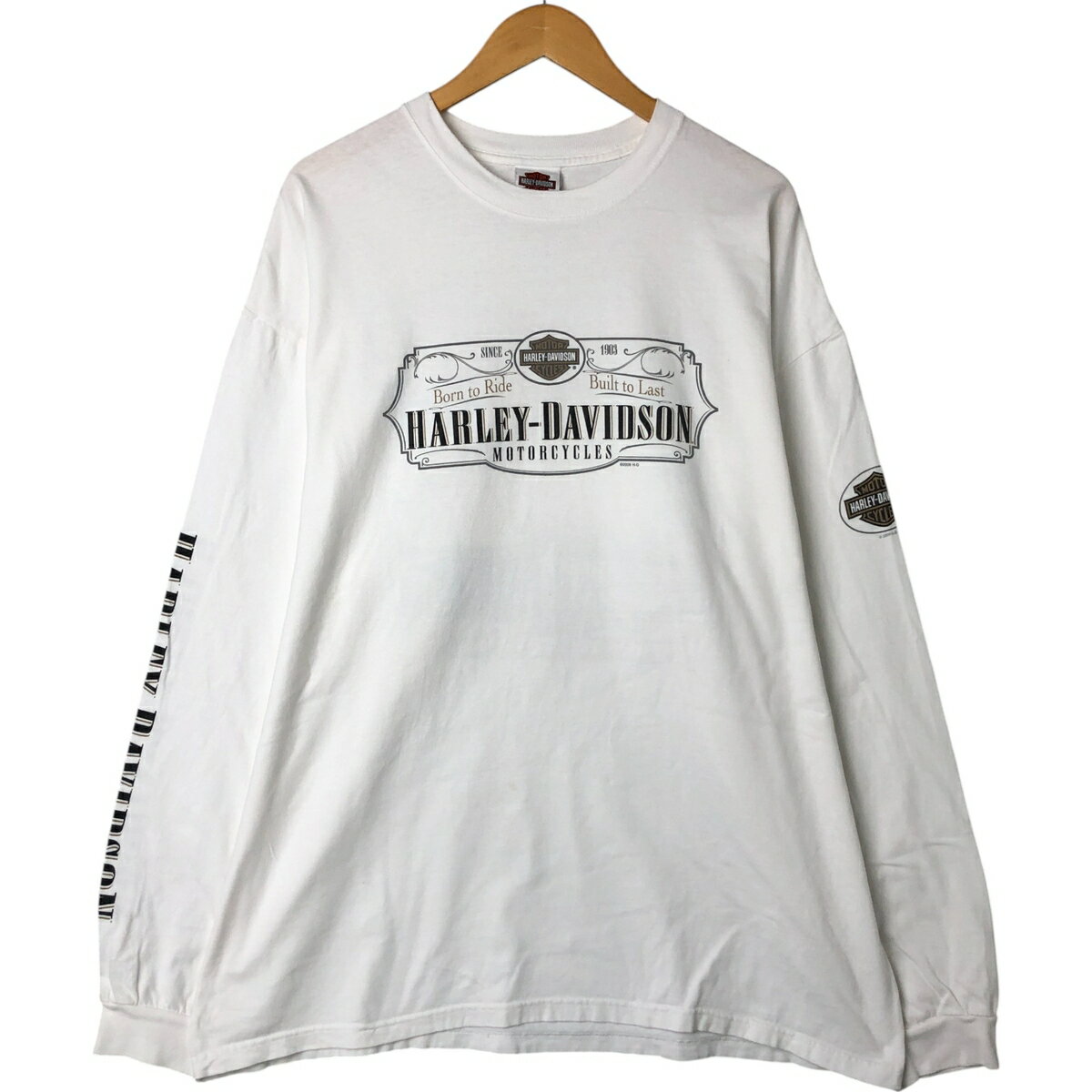 商品詳細 ブランド・Harley-Davidson・ハーレーダビッドソン・ 特徴・クルーネック(丸首)・長袖・両面プリント・袖プリント・ モデル/形状・Hanes ヘインズ・ロングTシャツ ロンT・ 素材・コットン:100%・ 色・ホワイト...