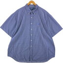 古着 ラルフローレン Ralph Lauren BLAKE 半袖 ボタンダウン チェックシャツ メンズXXL相当 /eaa542617 【中古】 【250426】