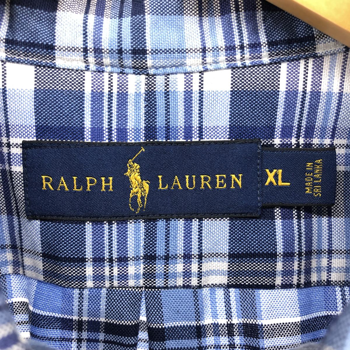古着 ラルフローレン Ralph Lauren 半袖 ボタンダウン チェックシャツ メンズXL相当 /eaa542622 【中古】 【250426】