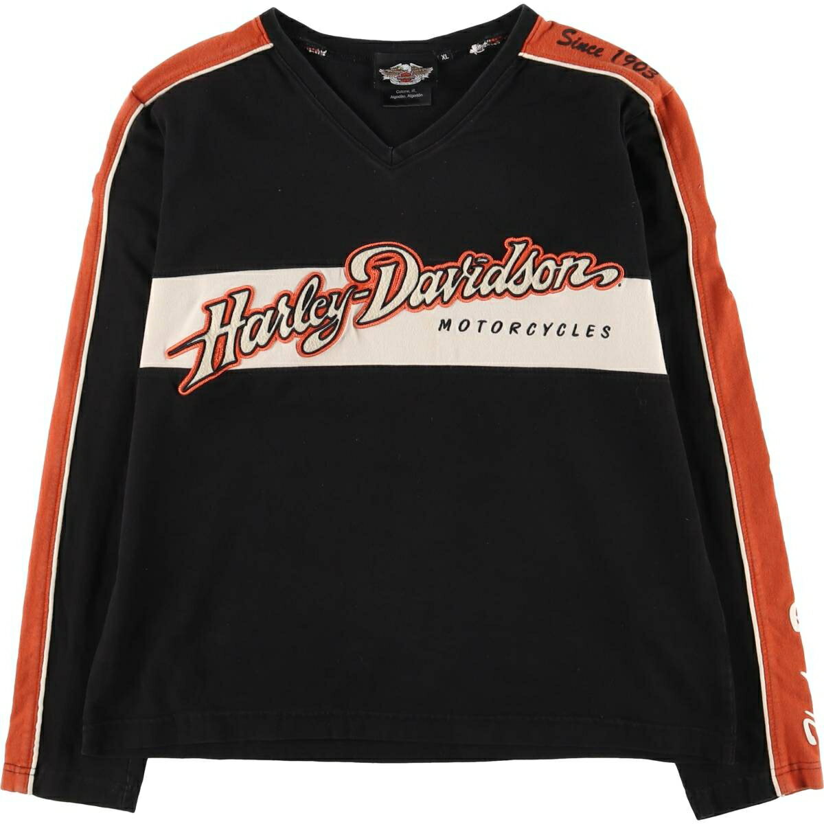古着 ハーレーダビッドソン Harley-Davidson Vネック ロングTシャツ ロンT レディースXL相当 /eaa543069 【中古】 【250428】 【Elulu/エルル】 【SS2509_30】