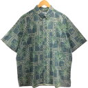 古着 90'S レインスプーナー 水着タグ ヤシの木柄 ボタンダウン ハワイアンアロハシャツ ハワイ製 メンズXL相当 ヴィンテージ /eaa543148 【中古】 【250504】