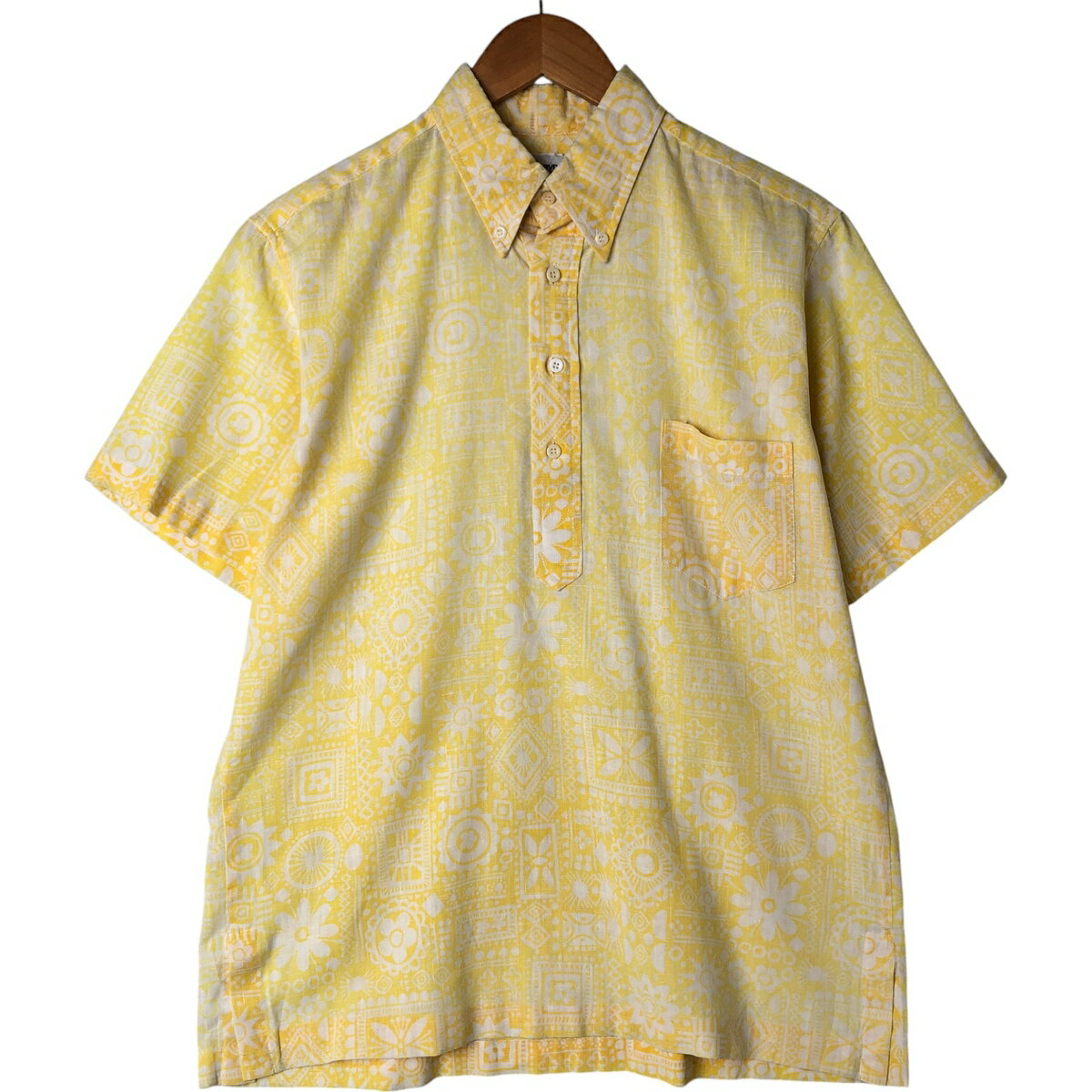 Rakuten - 古着 レインスプーナー REYNSPOONER 金タグ 乳首タグ 総柄 ボタニカル柄 ボックスシャツ ボタンダウン ハワイアンアロハシャツ メンズM相当 プルオーバー ヴィンテージ /eaa543184 【中古】 【250502】 【NL2503】 【SS2603_10】