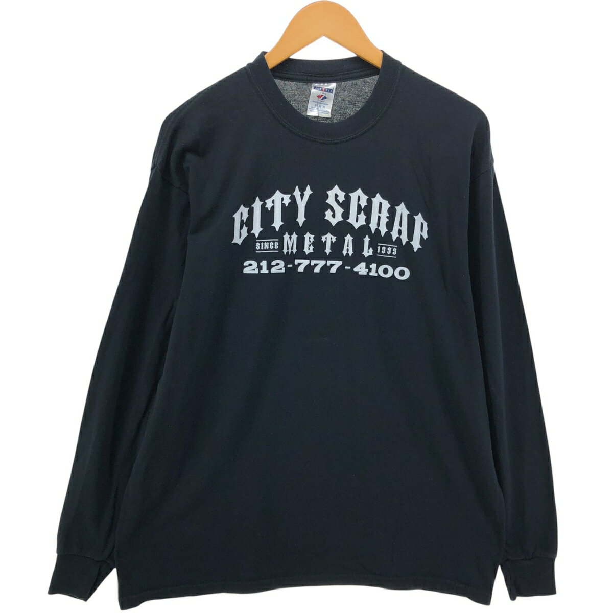 古着 90'S ジャージーズ Jerzees CITY SCRAP METAL 犬柄 アドバタイジング ロングTシャツ ロンT メンズXL相当 ヴィンテージ /eaa543250 【中古】 【250502】 【ss2601_30】
