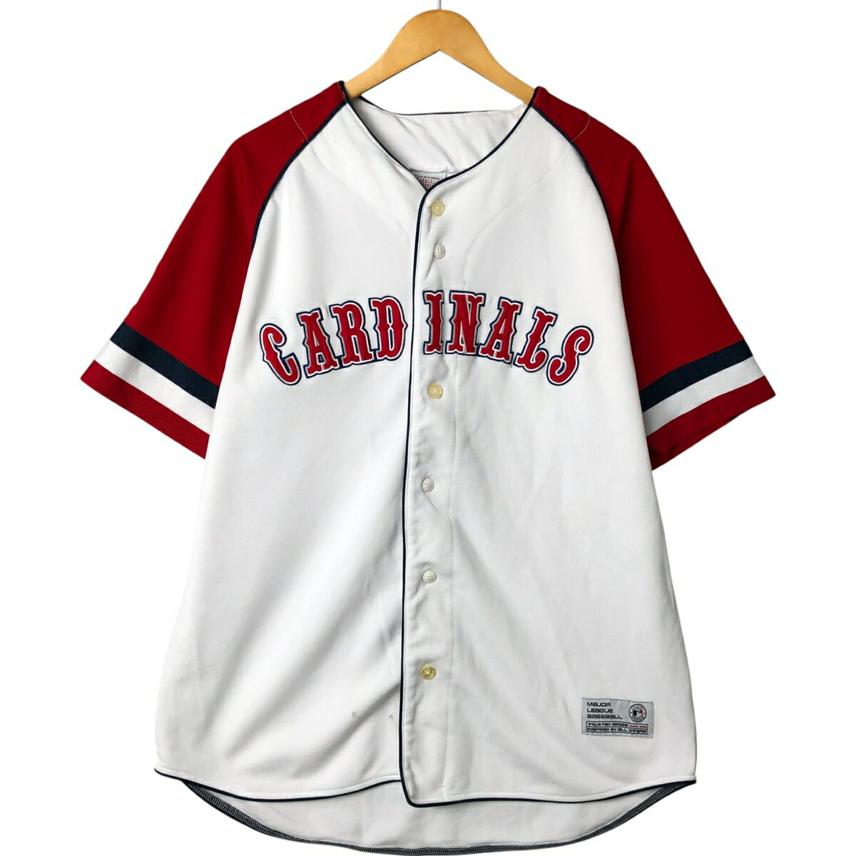 古着 90'S TRUE FAN MLB St. LOUIS CARDINALS セントルイスカージナルス レプリカユニフォーム ゲームシャツ ベースボールシャツ メンズXL相当 /eaa543568 【中古】 【250503】 【NL2503】