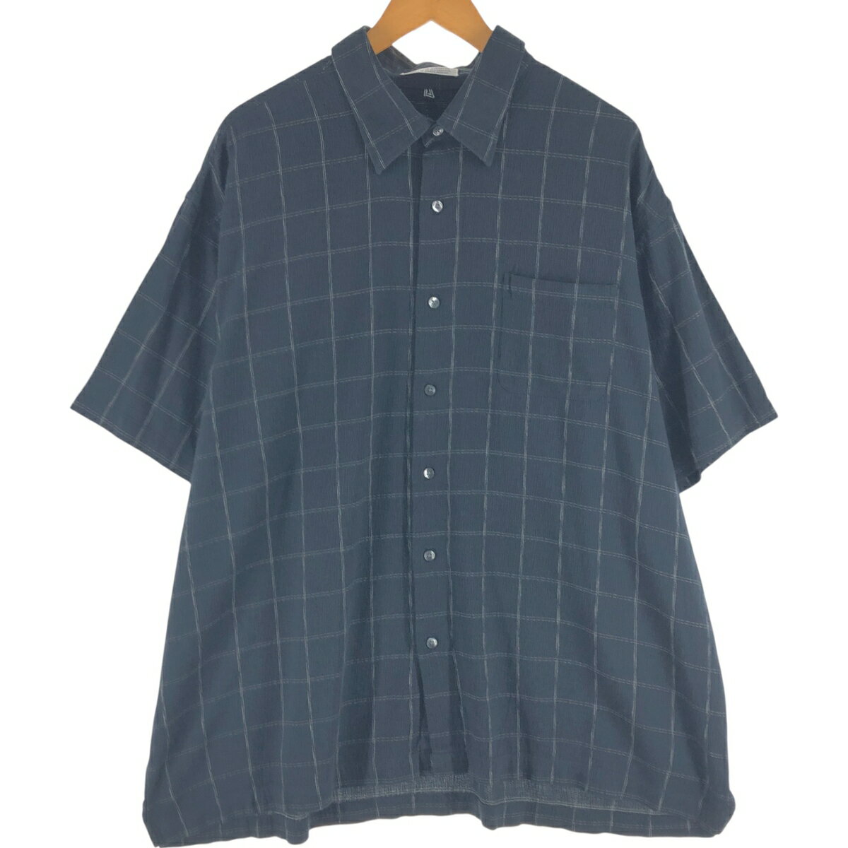 古着 GEOFFREY BEENE 半袖 レーヨン×コットン チェックシャツ ボックスシャツ メンズXXL相当 /eaa543570 【中古】 【250427】 【SS2509_30】