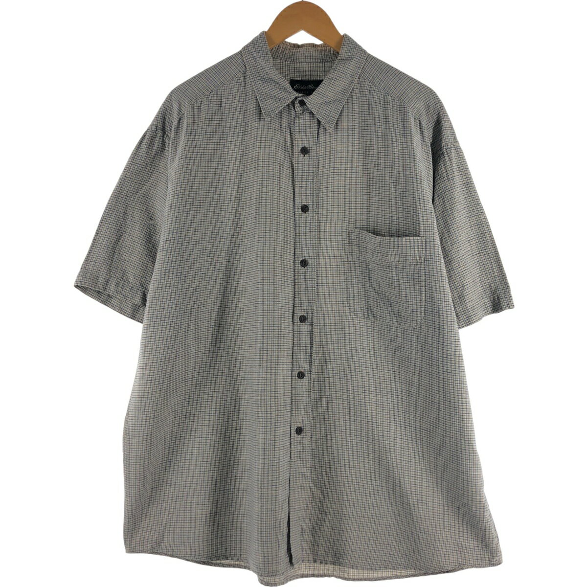 古着 エディーバウアー Eddie Bauer チェック柄 半袖 リネンシャツ メンズXL相当 ヴィンテージ /eaa543571 【中古】 【250427】 【SS2509_30】