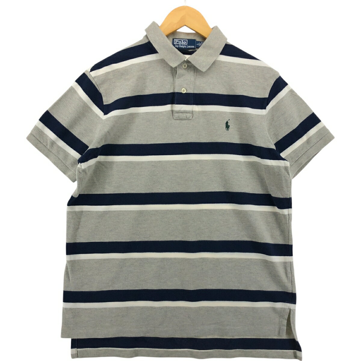 古着 ラルフローレン Ralph Lauren POLO by Ralph Lauren CUSTOM FIT 半袖 ボーダー ポロシャツ メンズL相当 /eaa544034 【中古】 【250502】 【SS2509_10】