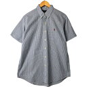 古着 ラルフローレン Ralph Lauren シアサッカー 半袖 ボタンダウン ストライプシャツ メンズL相当 /eaa544203 【中古】 【250511】 【NL2503】
