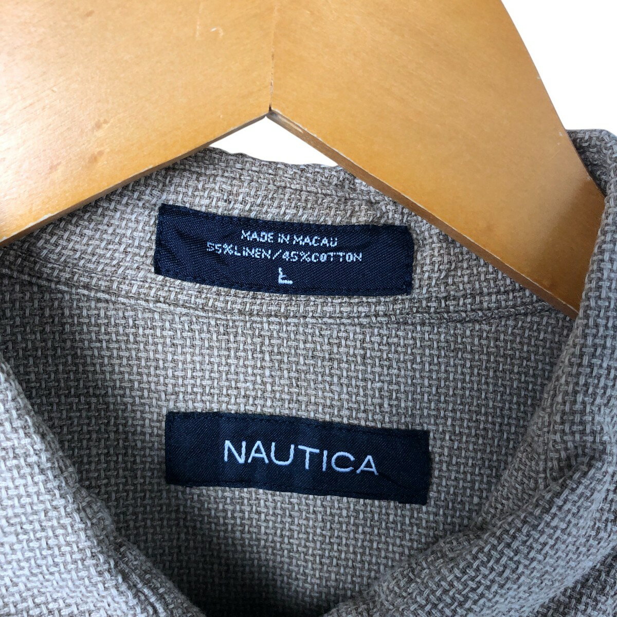 古着 ノーティカ NAUTICA 半袖 リネン×コットンシャツ ボックスシャツ メンズL相当 /eaa544794 【中古】 【250502】 【SS2509_10】