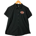 古着 NORTH END SPORT Harley-Davidson ハーレーダビッドソン 半袖 ワークシャツ レディースL相当 /eaa544854 【中古】...