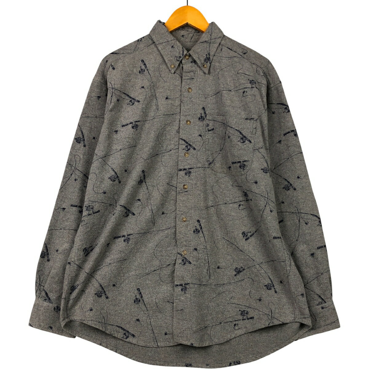 乐天商城 - 古着 00'S ウールリッチ WOOLRICH 総柄 長袖 ボタンダウン フランネルシャツ メンズL相当 /eaa545596 【中古】 【251008】 【SS2606_30