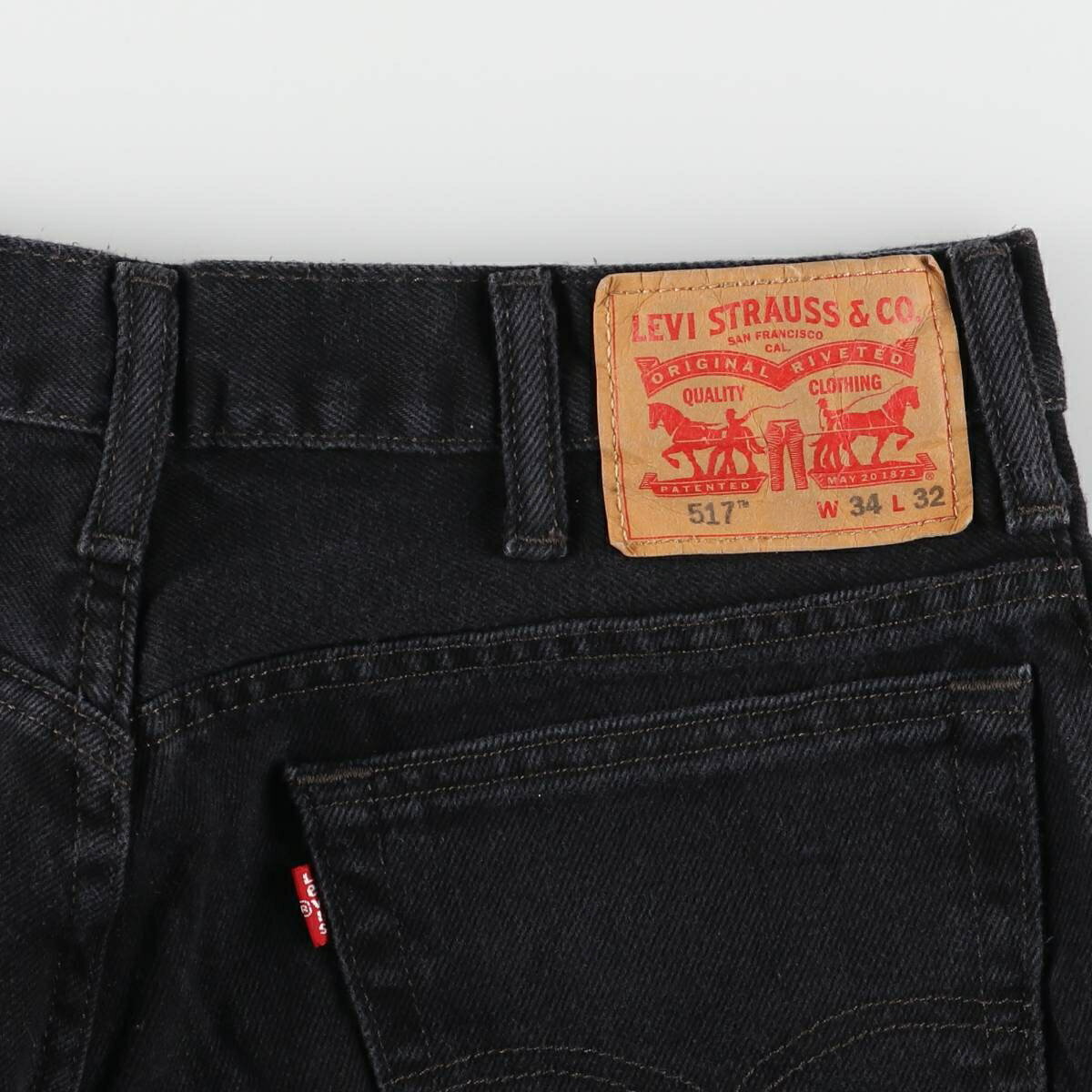 古着 リーバイス Levi's 517 ブラックデニム ブーツカットデニムパンツ メンズw33相当 /eaa546616 【中古】 【250506】