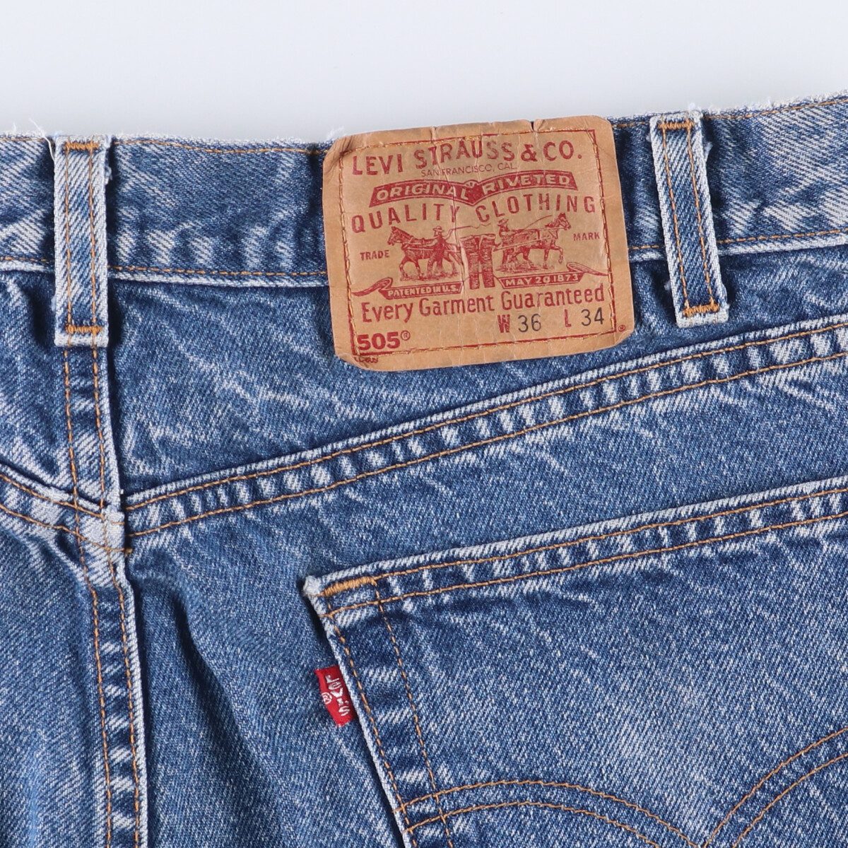 古着 00'S リーバイス Levi's 505 REGULAR FIT STRAIGHT LEG テーパードデニムパンツ USA製 メンズw35相当 /eaa546631 【中古】 【250509】