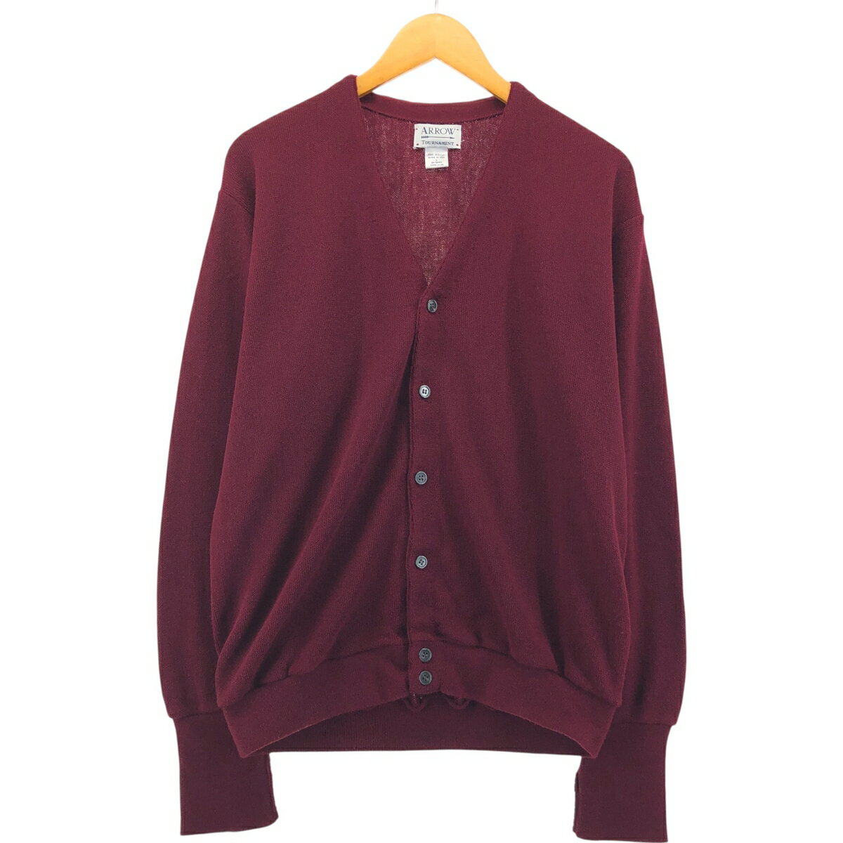 古着 80'S アロー Arrow TOURNAMENT アクリルニットカーディガン USA製 メンズL相当 ヴィンテージ /eaa546786 【中古】 【251214】(4.0)