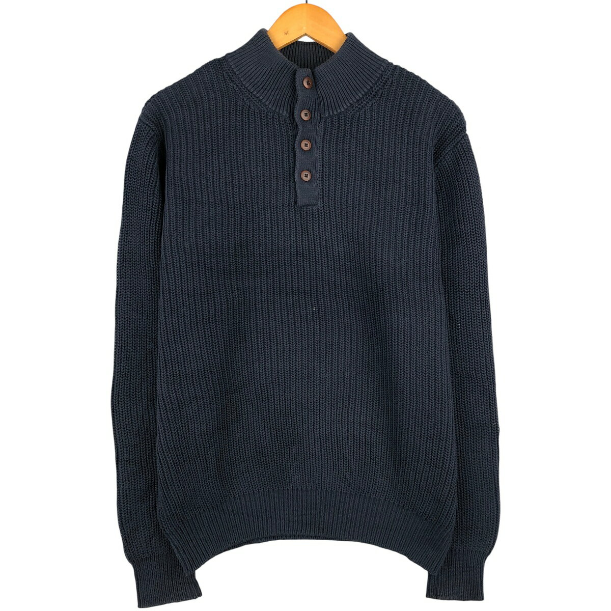 Knit Sweater - 古着 90~00'S エルエルビーン L.L.Bean コットンニットハーフボタンセーター /eaa546790 【中古】 【251226】 ネイビー系 秋冬